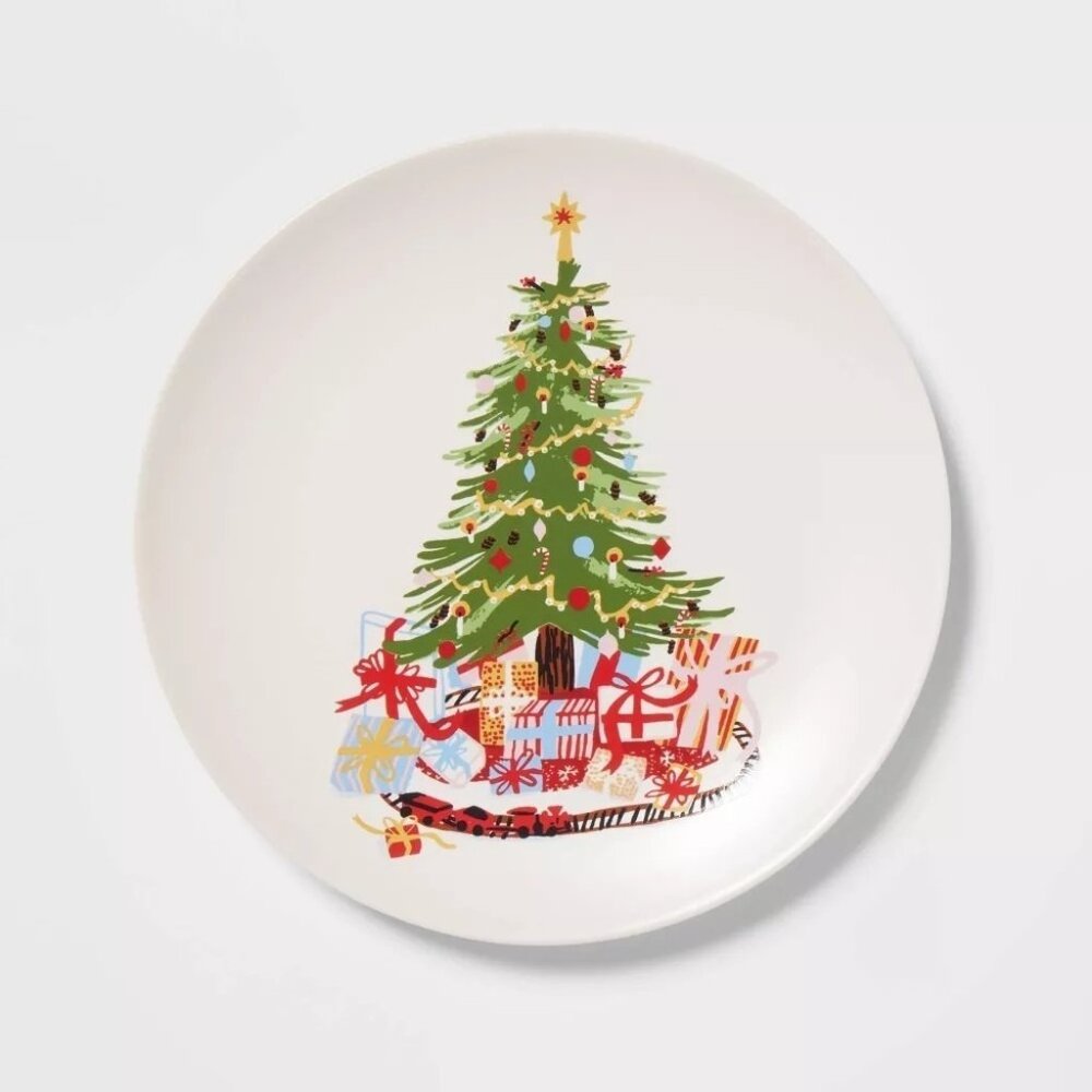 Threshold 7.5" Christmas Tree Stoneware Appetizer Single Plate